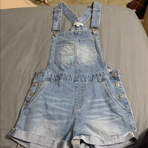 Love Tree Light Blue Jean Overall Shorts